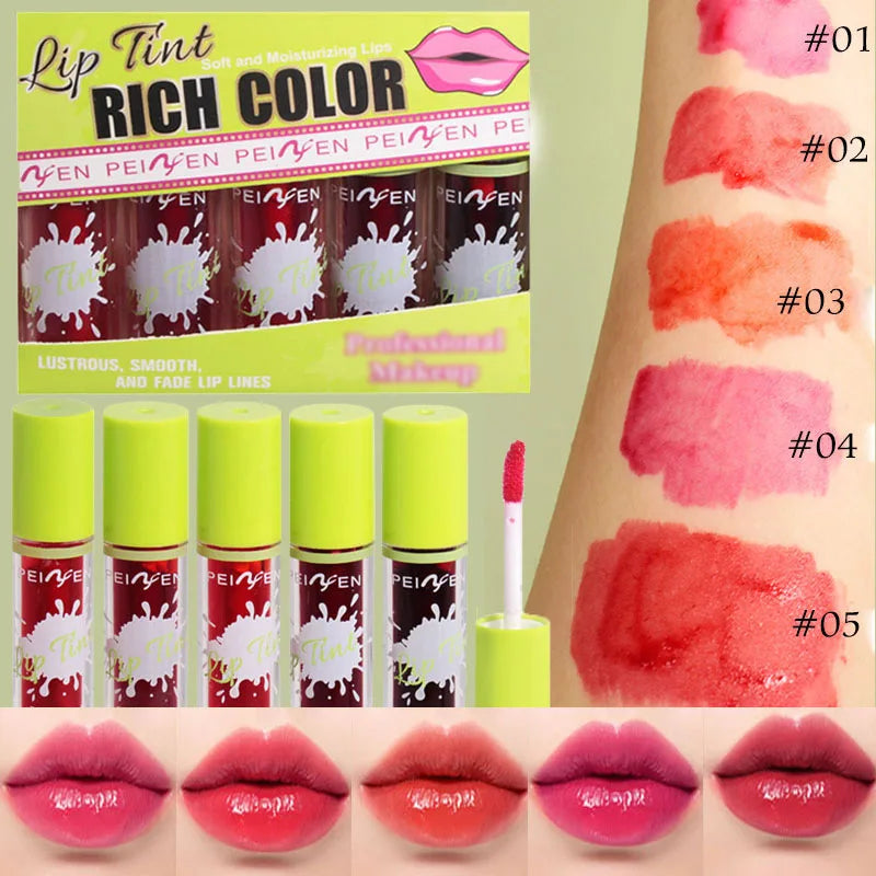 Moisturizing Colored Lip Oil Deeply Nourishes Lips Brightens Suitable Qme 5pcs