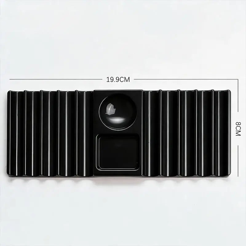Plastic Multi-purpose Nail Art Pen Holder 10-Compartment Brush Stand Qme Black