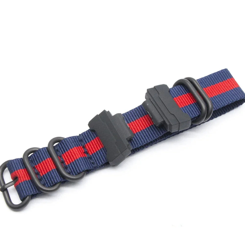 For Casio G-Shock Nylon Band Replacement 22MM Canvas Strap Sport Watch Accessories Men's Bracelet Qme 2Blue 1Red 22mm