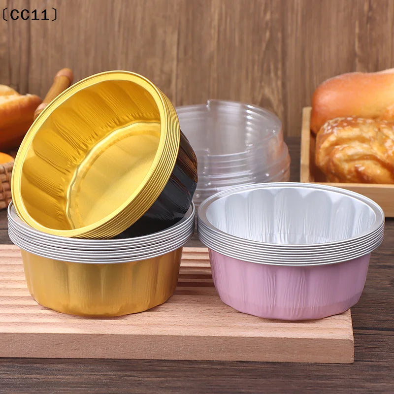 Aluminum Foil Cake Container Pans Liners Lids Heat-resistant Baking Qme