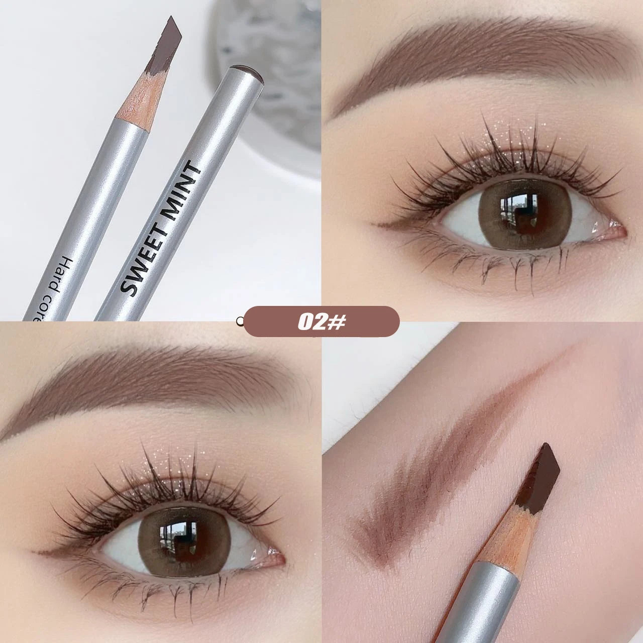 Slanted Blade Eyebrow Pencil Waterproof Makeup Natural Lines Hair Flu Wood Eyebrow Pen Tint Tattoo Grey Coffee Eye Brow Pencil Qme 02 Tea Brown