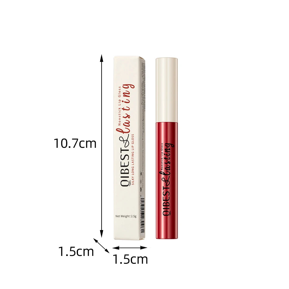 QIBEST Matte Liquid Lipstick Waterproof Long Lasting Velvet Lip Gloss Tint Tube Matte Nude Pigment Red Lipgloss Lips Makeup Qme