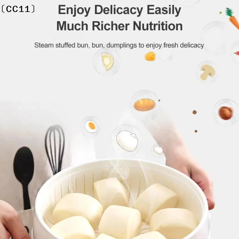 Microwave Food Steamer Heat-resistant Plastic Steaming Tray SetCC11 Qme