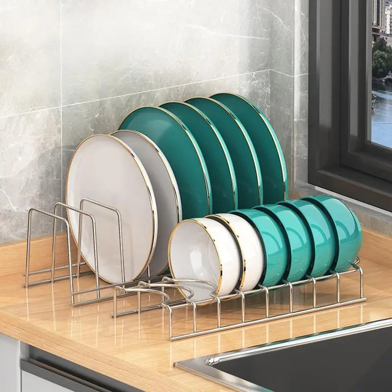 Stainless Steel Dish Drying Rack Bowl Plate Pot Cover Kitchen Storage Qme A3