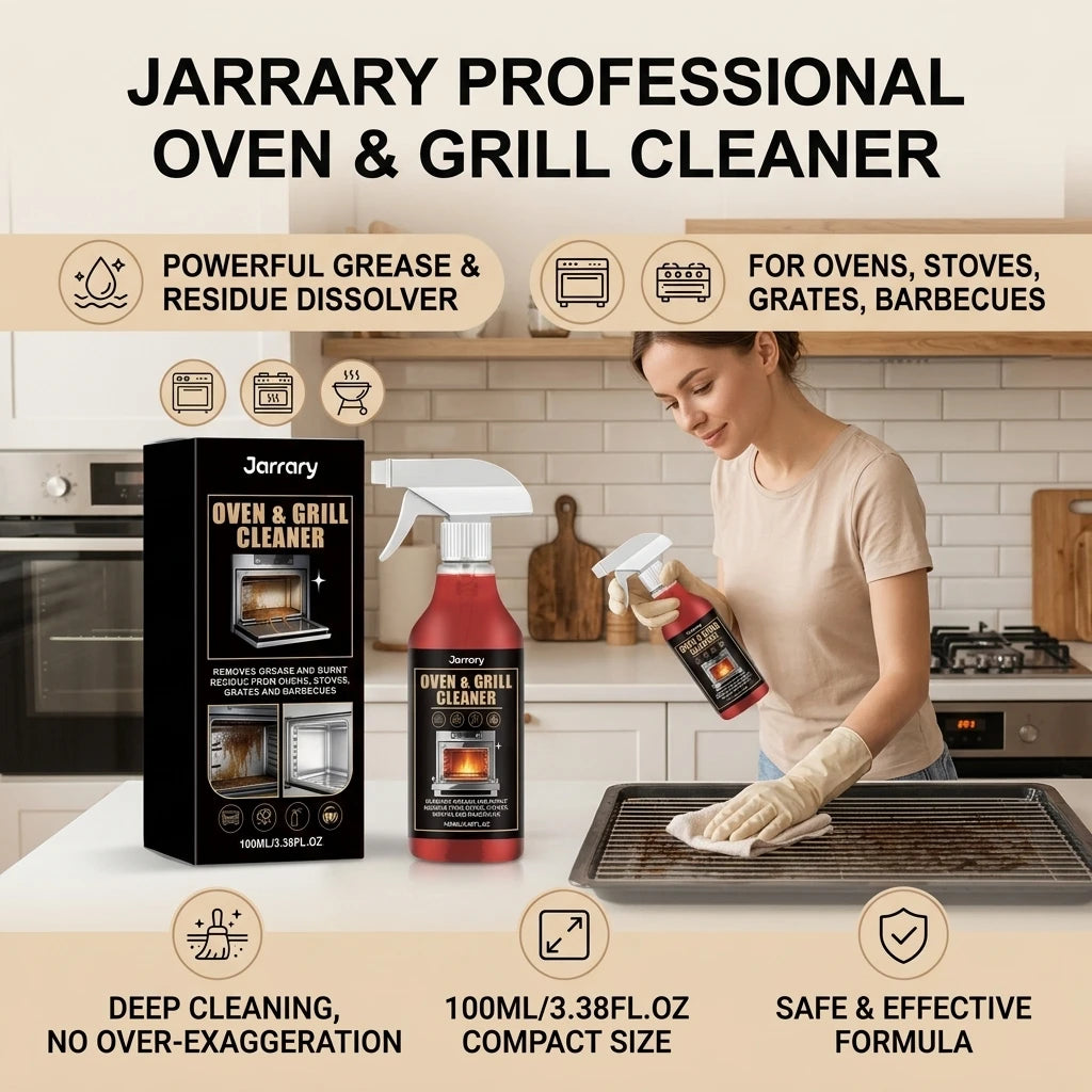 Oven & Grill Cleaning Spray Decompose Oil Stains Remove Food Residues Fast-Acting Foaming Formula Convenient Kitchen Degreaser Qme