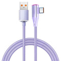 120W USB Type-C To Type-C Fast Charging Cable 90 Degree Elbow Data Cable Quick Charging Data Wire Charger Line 0.25M 1M 2M 1.5M Qme purple A to C 1m
