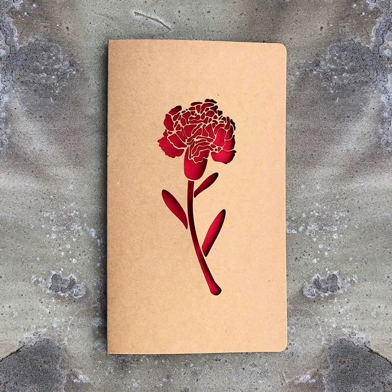 1pcs of Hollow Valentine's Day Mother's Day Greeting Card / Kraft Paper Card Holiday Cards Birthday Cards Blessing Gift Card Qme Carnation 10x17cm