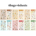 Japanese Style Life & Home Goods Sticker Set, Versatile Journal Scrapbooking Supplies, Essential for Craft Lovers Qme 6 pcs