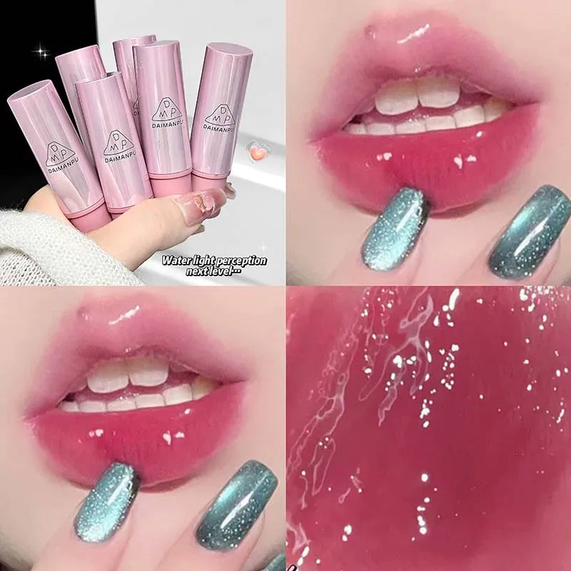 Hydrating Rose Brown Lipstick Waterproof Mirror Gloss Color Lip Balm Long-Lasting Wear Natural Shiny Finish Non-Drying Lip Care Qme 06
