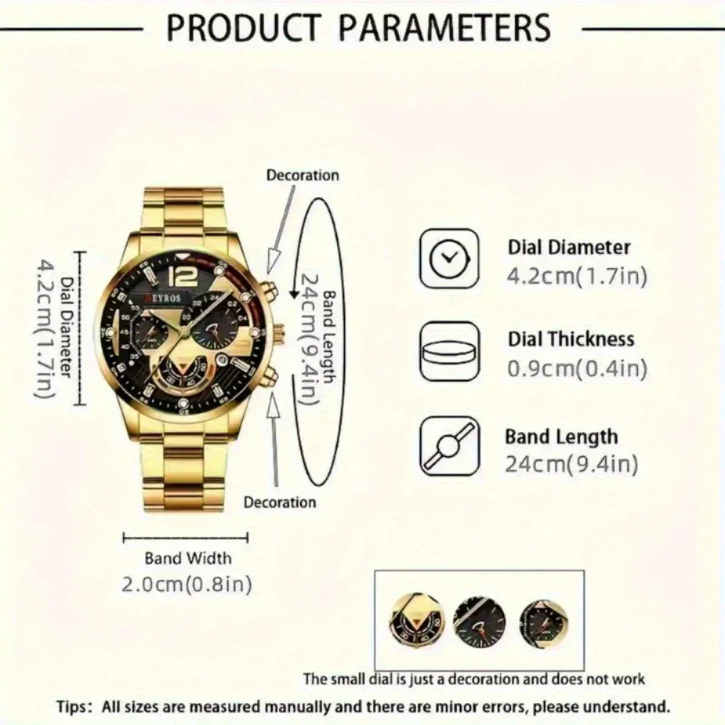 2026 4pcs/set Couple Watches ，Quartz Watch Date Display Men's Wrist Watch， Alloy Strap Round Square Dial Watches for Men Qme
