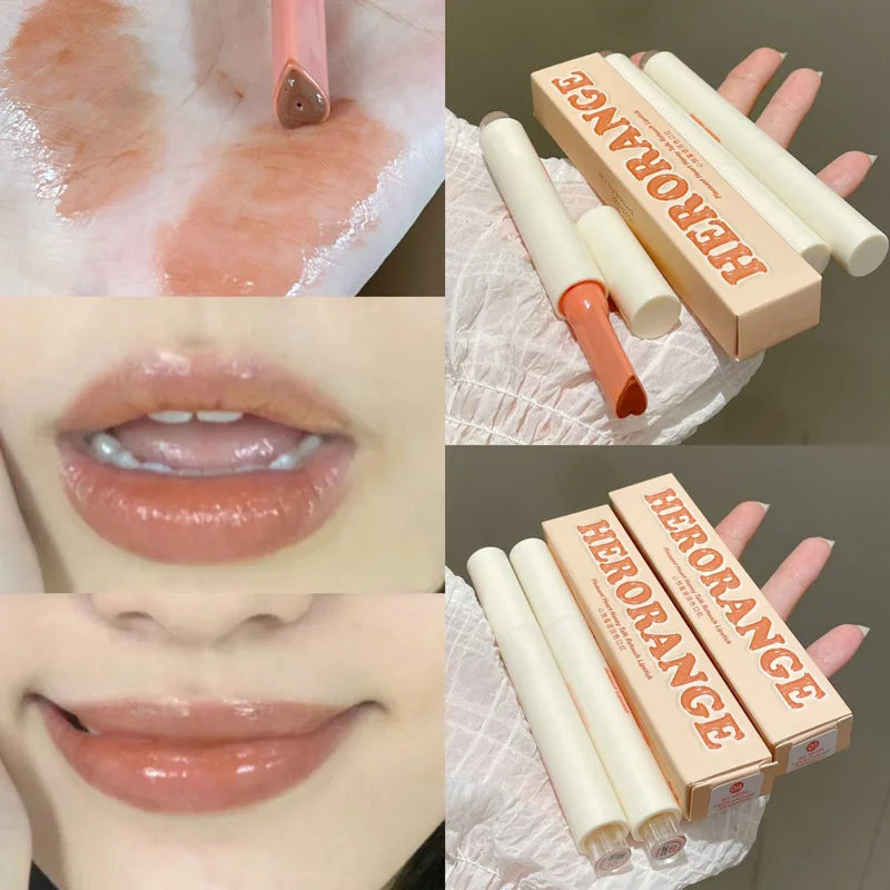 Crystal Honey Solid Lip Glaze Nude Rose Brown Plumping Lip Gloss Moisturising Jelly Tinted Lip Balm Hydrating Black Tea Lipstick Qme 04
