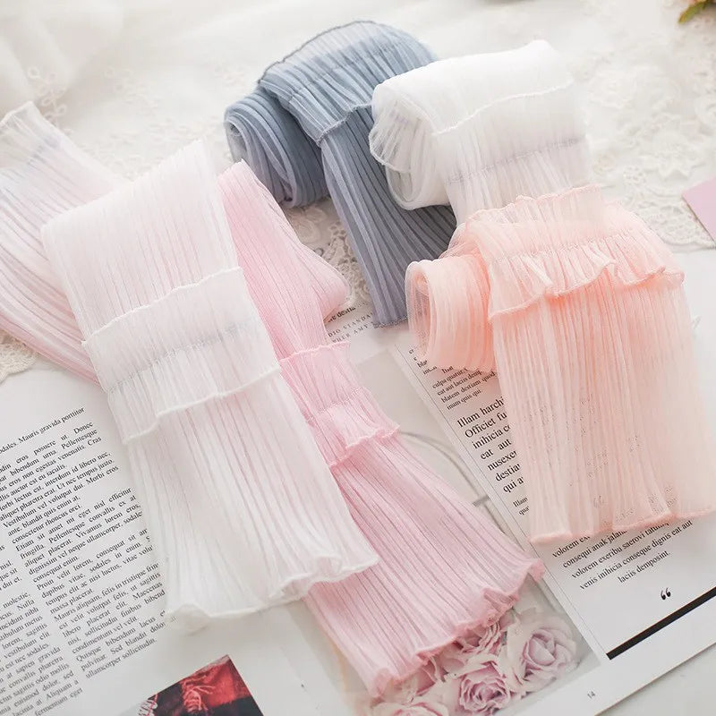 Women Long Fingerless Gloves Summer Sun Protection Lady Thin Lace Qme
