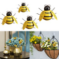 4PCS Simulated Bumble Bee Art Set Garden Sculptures for Patio Yard Outdoor Decoration Plant Flower Pot Realism Ornaments Qme As show One Size