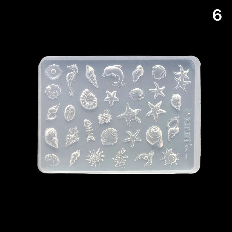 Sea Shell Starfish Goldfish Koi Fish 3D Acrylic Nail Mold Summer Qme 6