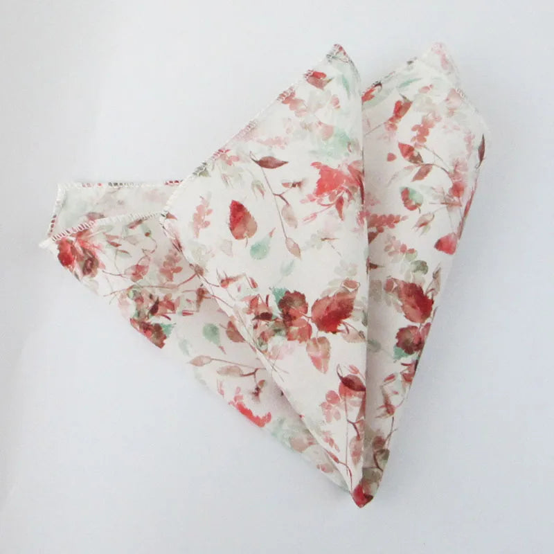 Fashionable Men's Floral Flower Cotton Handkerchief Lovely Green Blue Qme color2