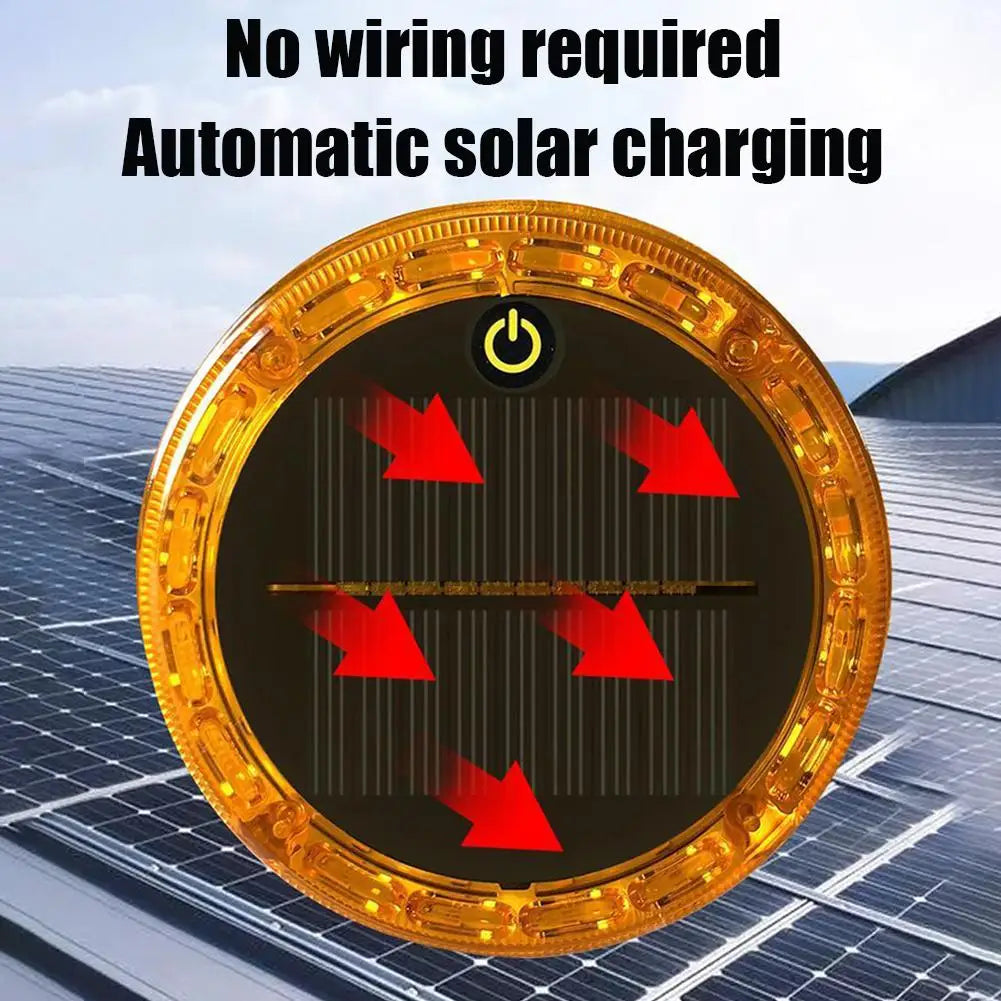 Solar Flash Warning Light Tail Flashing Touch Auto Charging Car Night Qme
