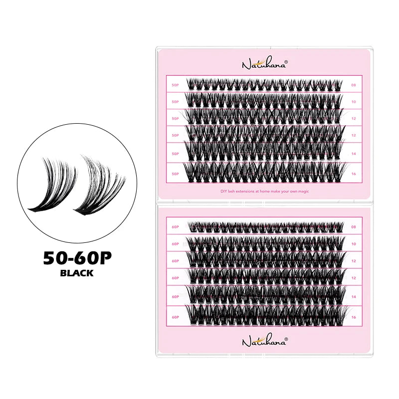NATUHANA 20D 30D 40D 50D 60D 80D Cluster Eyelashes DIY Individual
