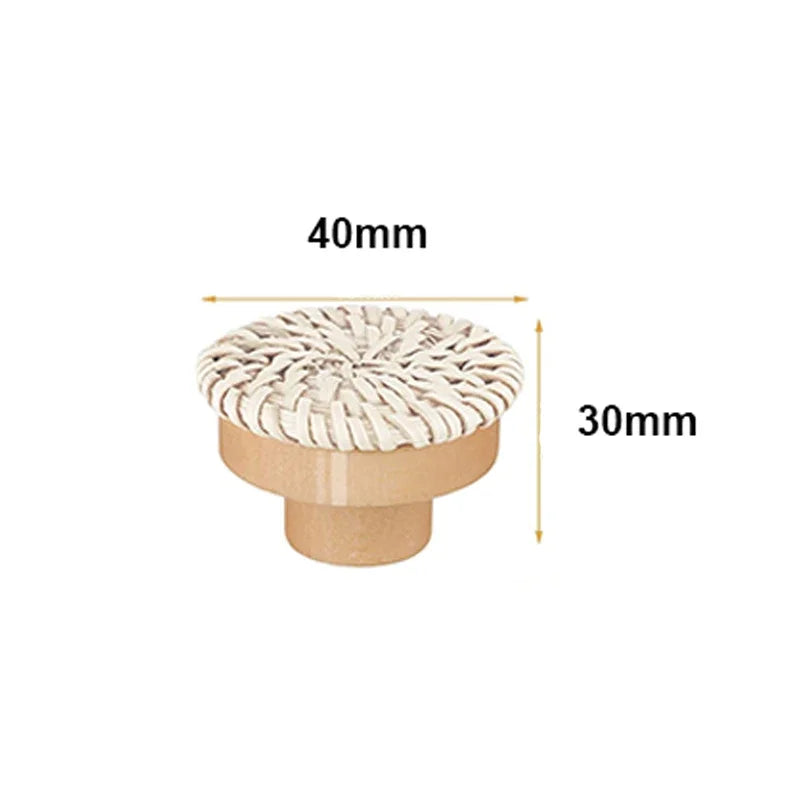 1-48pcs Wood Cabinet Pulls Nordic Round Wooden Cupboard Wardrobe Drawer Pulls DIY Natural Solid Closet Handles with Screws Qme White(40x30mm) 12pcs