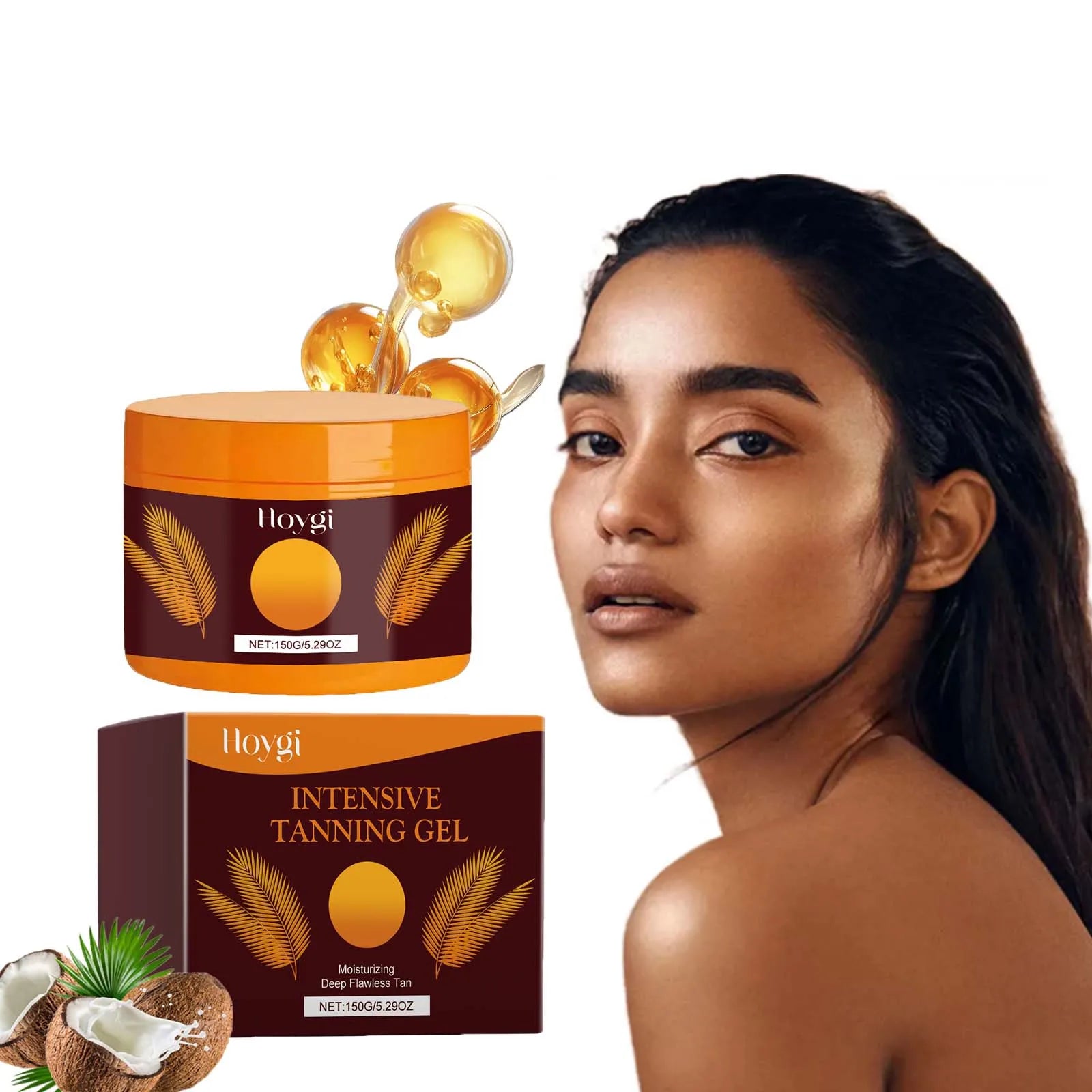 Sunless Tanning Gel Intensive Self Tanner Face Body Natural Bronzer Wheat Moisturizing Hydrating Summer Sunbed Self Fake Tan Gel Qme