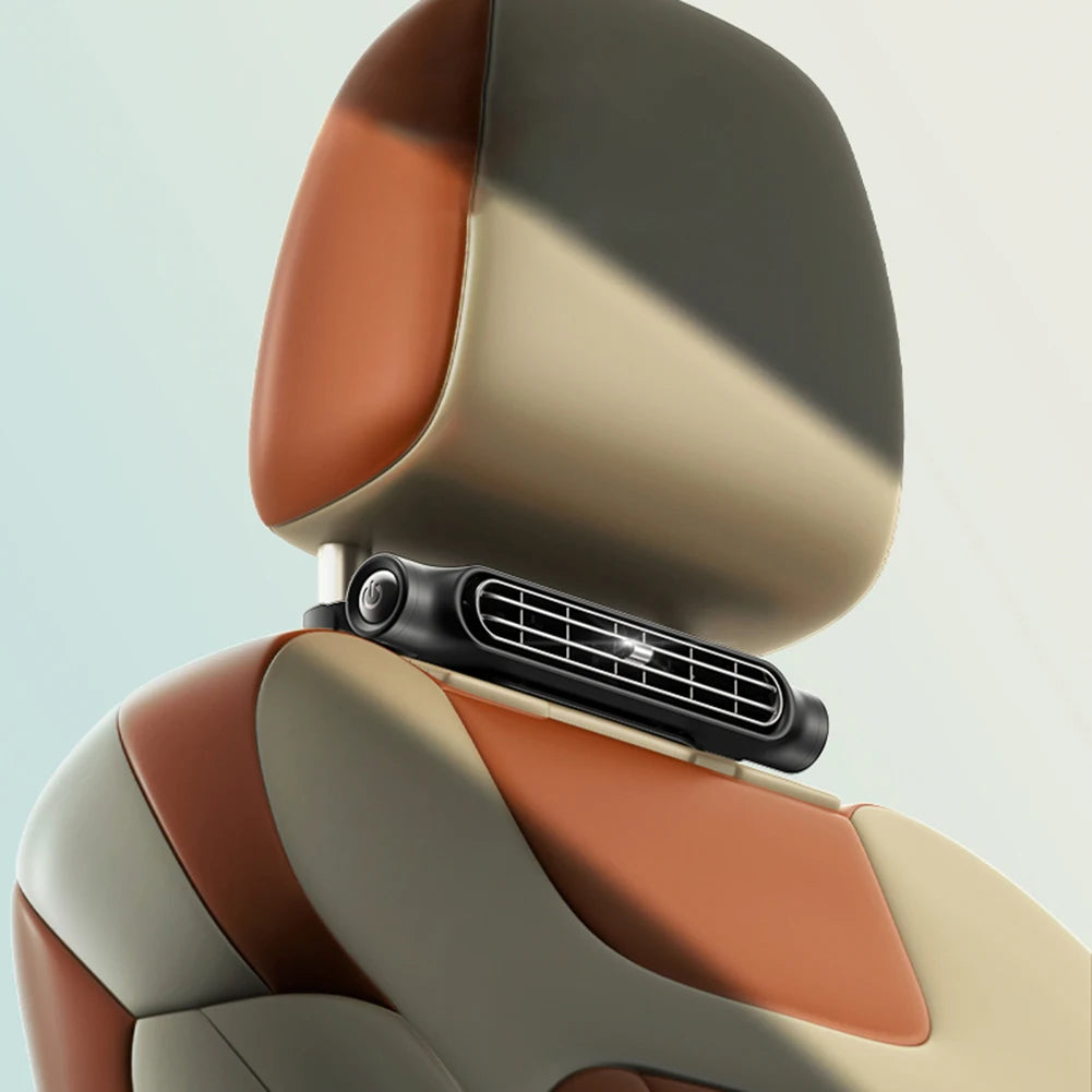 USB Car Interior Rear Headrest Fan Cooler 3 Speeds Adjustable Car Seat Headrest Fan Rear Seat Ventilator Summer Car Accessories Qme