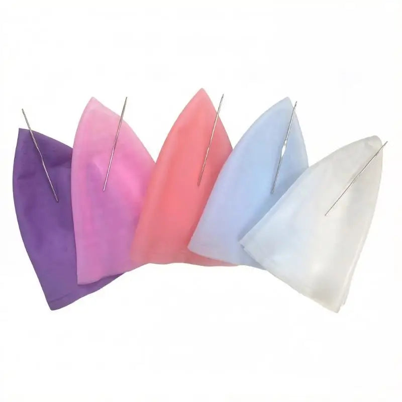 Pink Professional Silicone Hair Coloring Cap Hook Needle Durable Qme