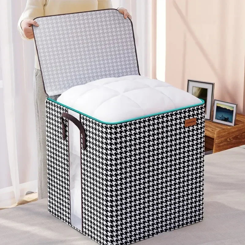 Organizer Clothes Storage Bags Large Capacity Quilt Moving Box Tote Bag Dustproof Clothing Wardrobe Home Qme