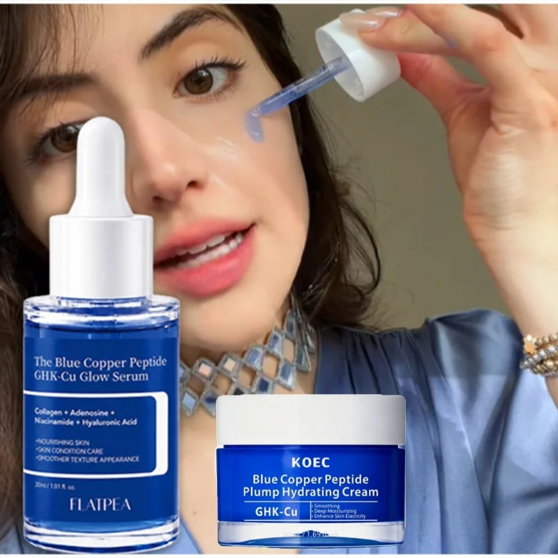 Blue Copper Peptide Moisturizing Essence Deep Facial Care Cream Qme
