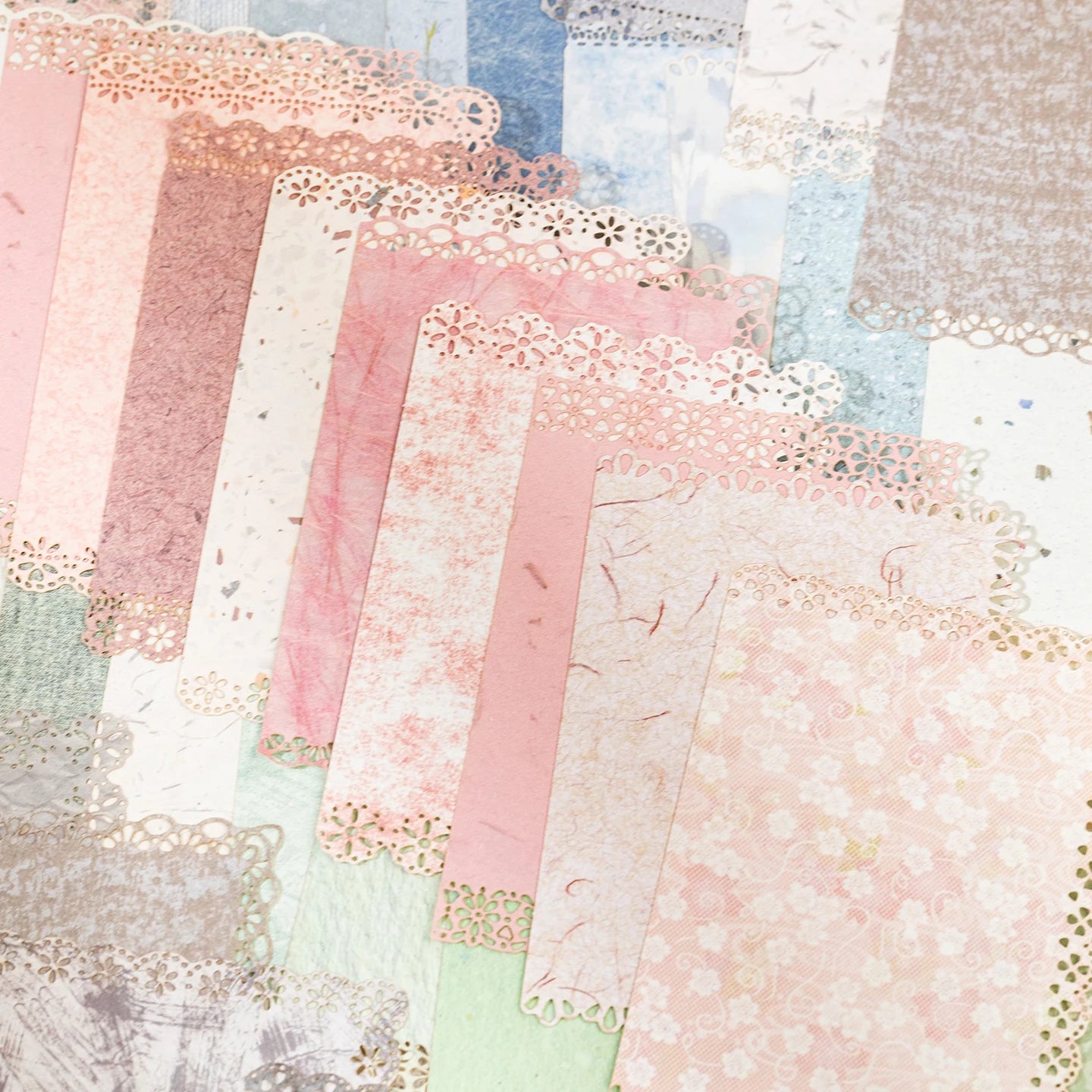 20 sheets Ins Lace Memo Material Book Decorative Paper Creative Collage Junk Journal DIY Scrapbooking Aesthetic Craft Paper Qme