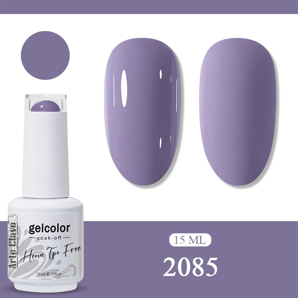Arte Clavo HEMA TPO Solid Purple Gel Nail Polish Winter Matte DIY Art