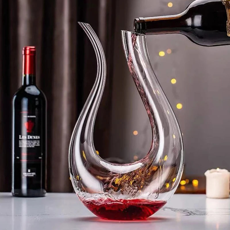 Crystal U-shaped Wine Decanter Box Swan Creative Separator Qme
