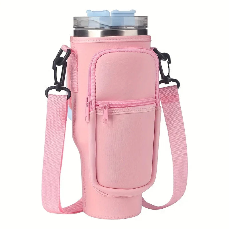 Ice Brave Cup Cover, includes two storage bags (can hold mobile phones and miscellaneous items) suitable for 30oz and 40oz cups Qme pink