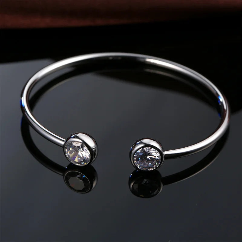 Genuine Fine 925 Sterling Silver Color Charming Jewelry Bracelet Bangles Women Fashion Accessories Factory Price Fast Shipping Qme