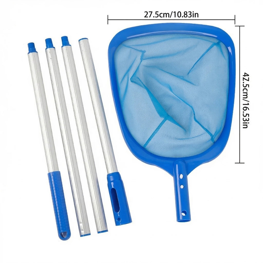 Swimming Pool Net Retractable Triangular Telescopic Folding Fishing Net with Telescopic Pole for Cleaning Water Deep Skimmer Net Qme
