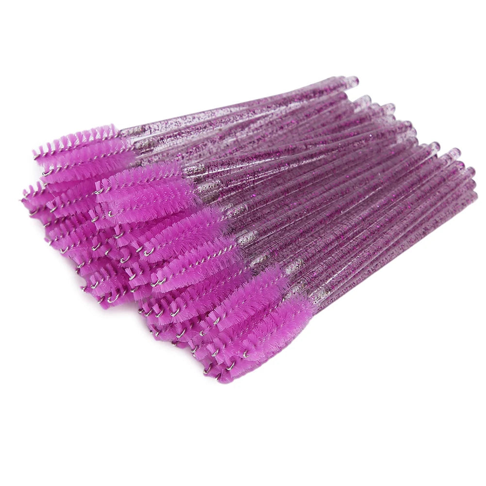 Nylon Makeup Brush Mascara Wands Eyelash Eyebrow Disposable Portable Brush Disposable Eyelash Brush Mascara Eyelash Brush Qme PURPLE