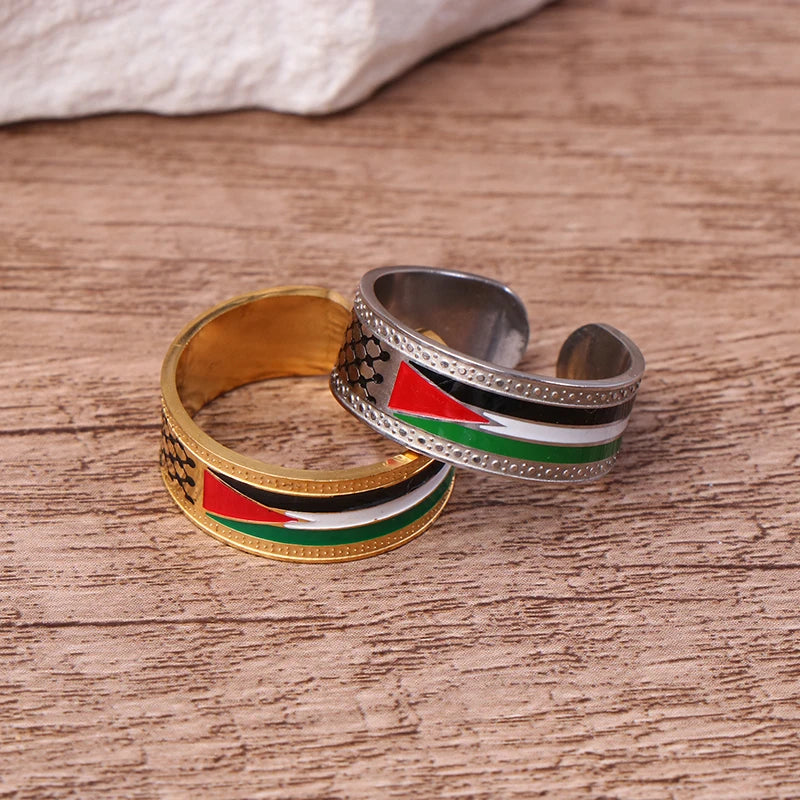 Luxurious Exclusive Arab National Palestinian Scarf Kufiya Ring Ideal Qme
