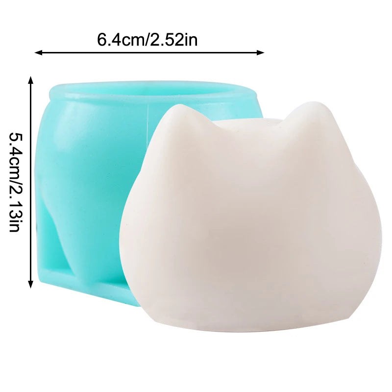 CC11Fat Cat Milk Pudding Silicone Mold Halloween Jelly Bowl Cake Blue Qme A