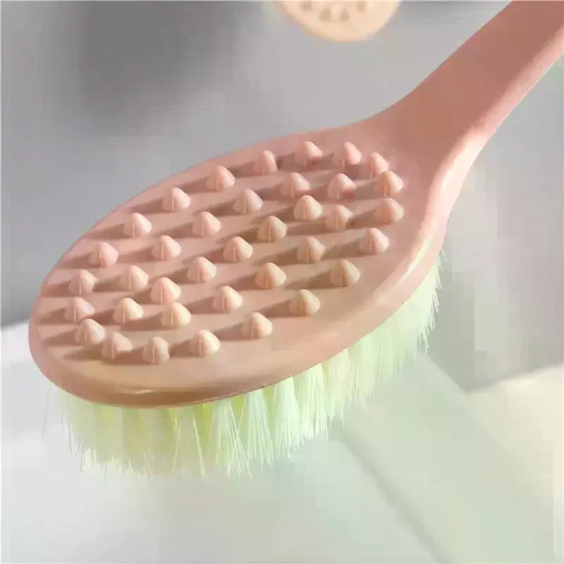 Long Handle Bath Shower Brush Soft Dense Bristles Back Massage Nodes For Exfoliating Deep Cleaning Bathroom Use Qme