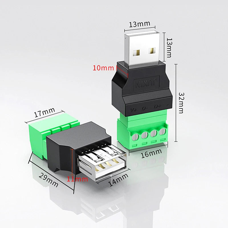 USB 2 0 Connector Plug Adapter Jack Shield Type-a 4-Pin Male Female Qme