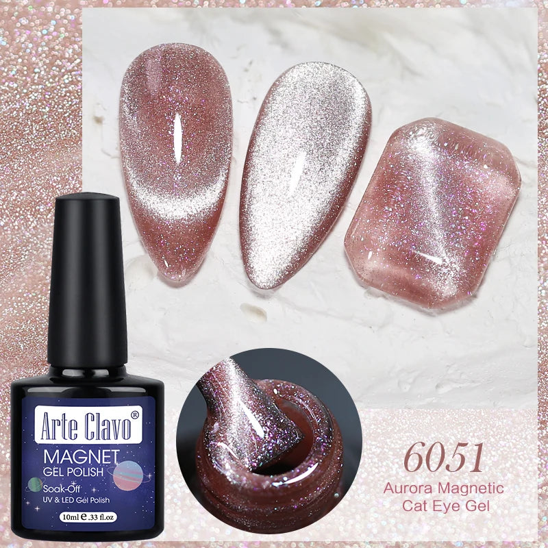 Arte Clavo Auroras Cat Eye Magnetic Gel Unicorn Shining Transparent