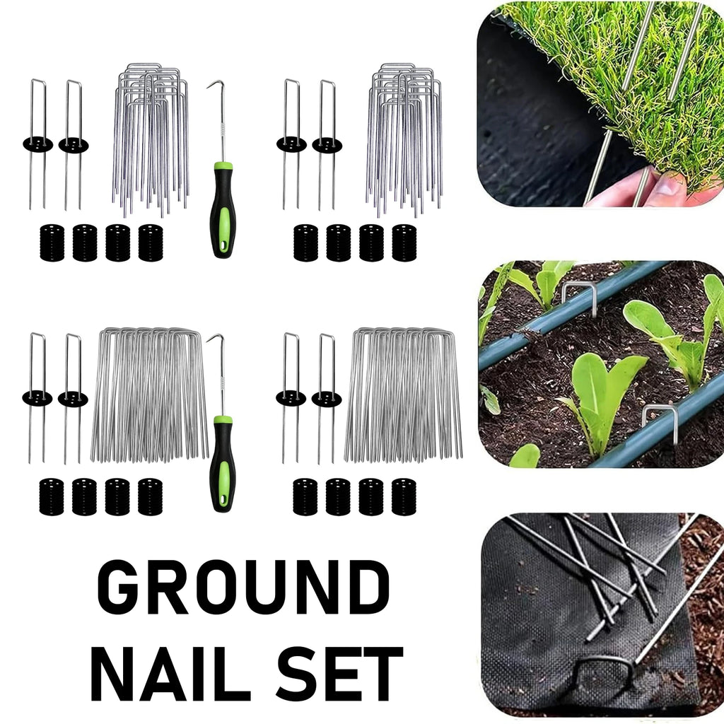 U-Shaped Garden Nails Heavy Duty Stake Lawn Galvanized Landscape Nail for Fixing Water Pipe Turf Barrier Ground Nail Qme