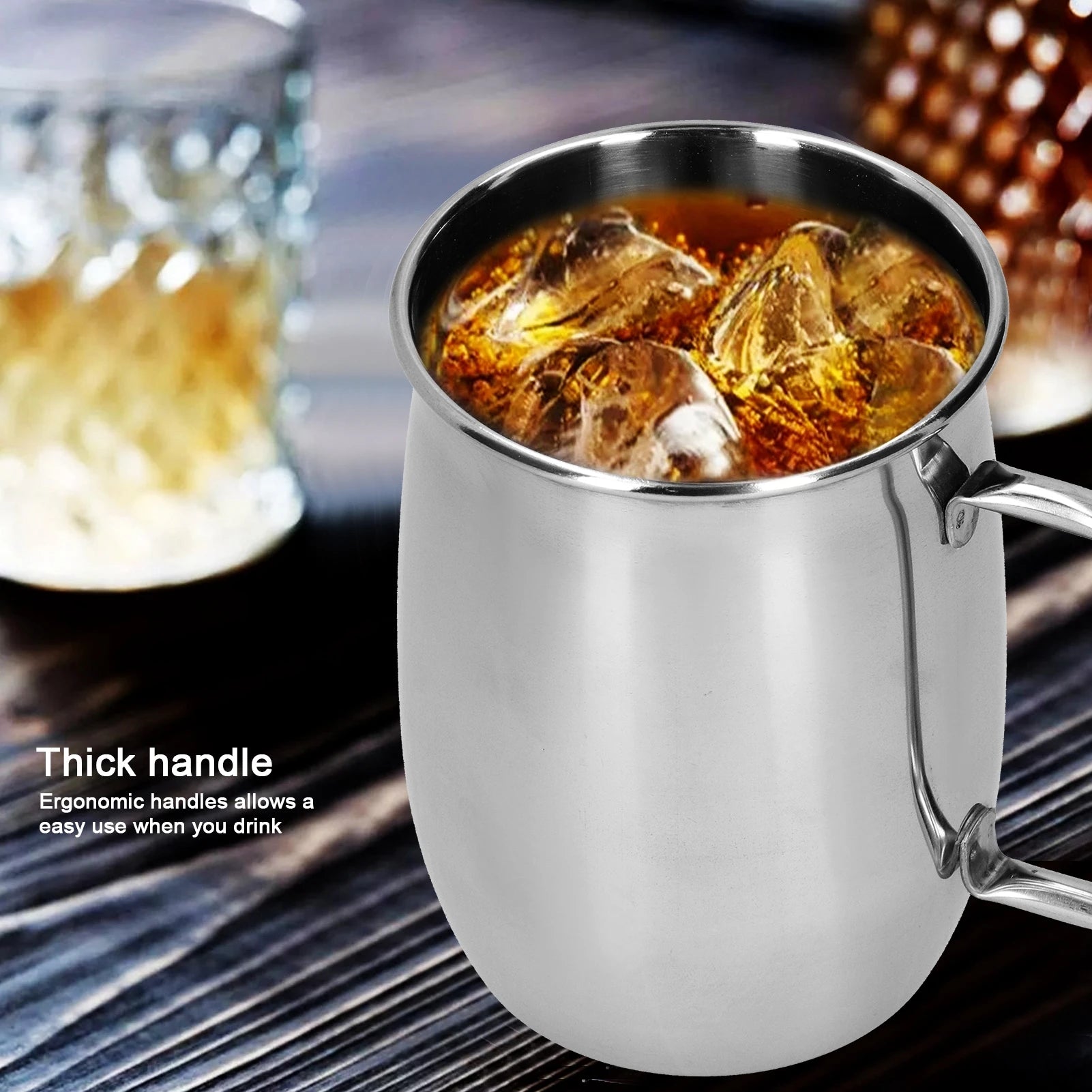 1000ml Beer Mug Large Capacity 304 Stainless Steel Big Mug Beer Cup Rustproof Durable Drinkware for Bar Pub Home Party Kitchen Qme