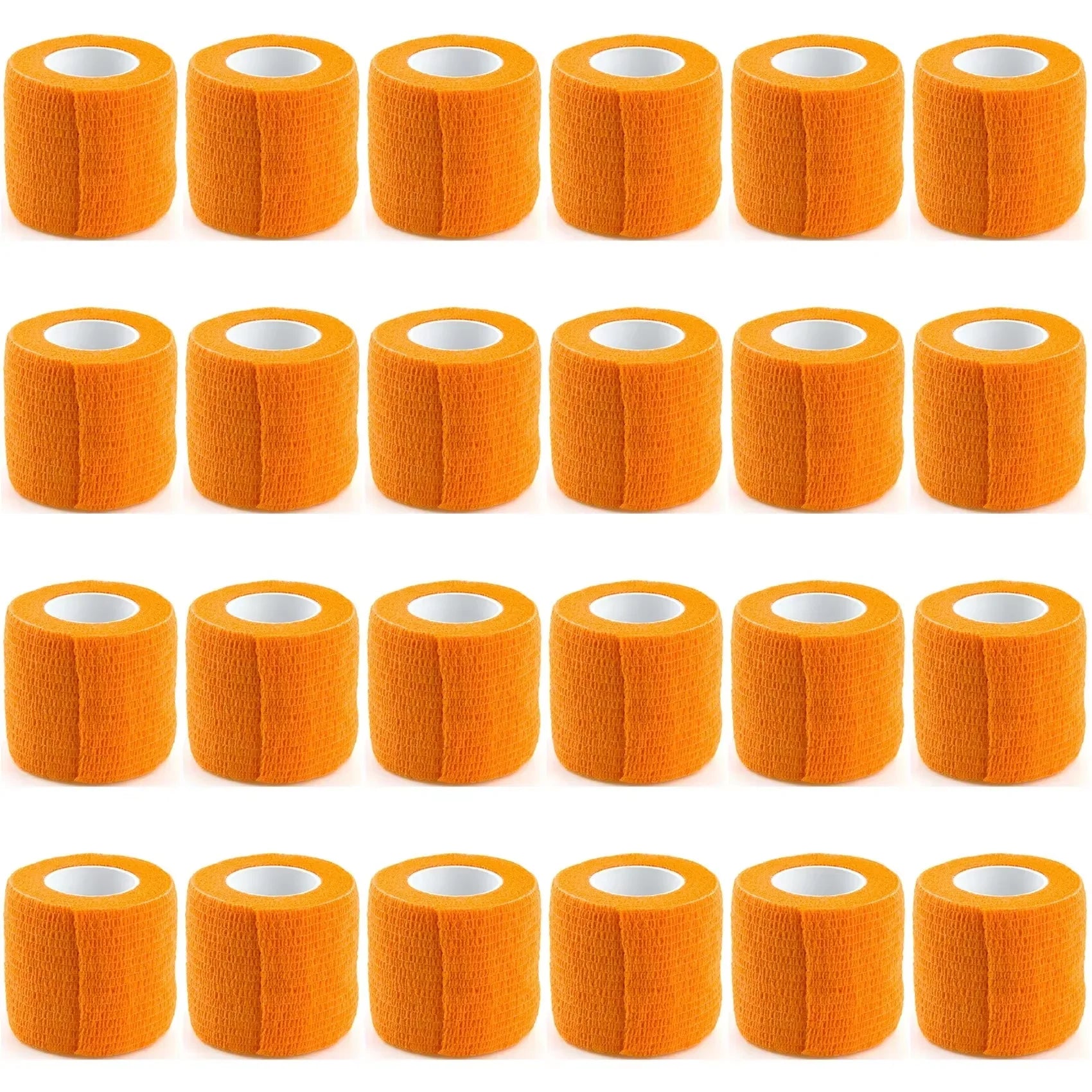 24pcs Bandage Tape Self Adhesive Elastic Bandage Wrap Elastoplast for Knee Support Pads Finger Ankle Palm Shoulder tattoo Qme Orange 24pcs 5cmx4.5m