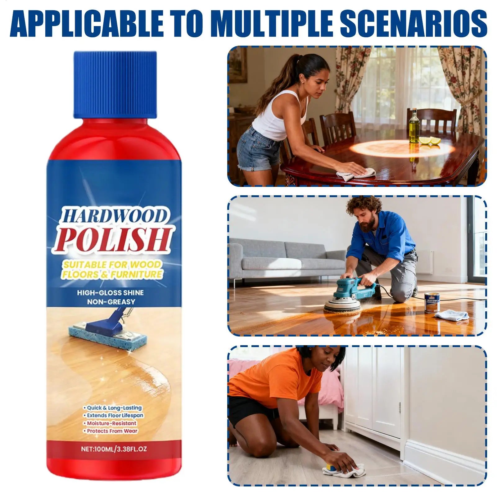 NEW Wood Floor Cleaner 100ml Scratch Repair Stain Remover Laminate Wood Floor Shine Polishs For Bedroom Entryway Living Room Qme