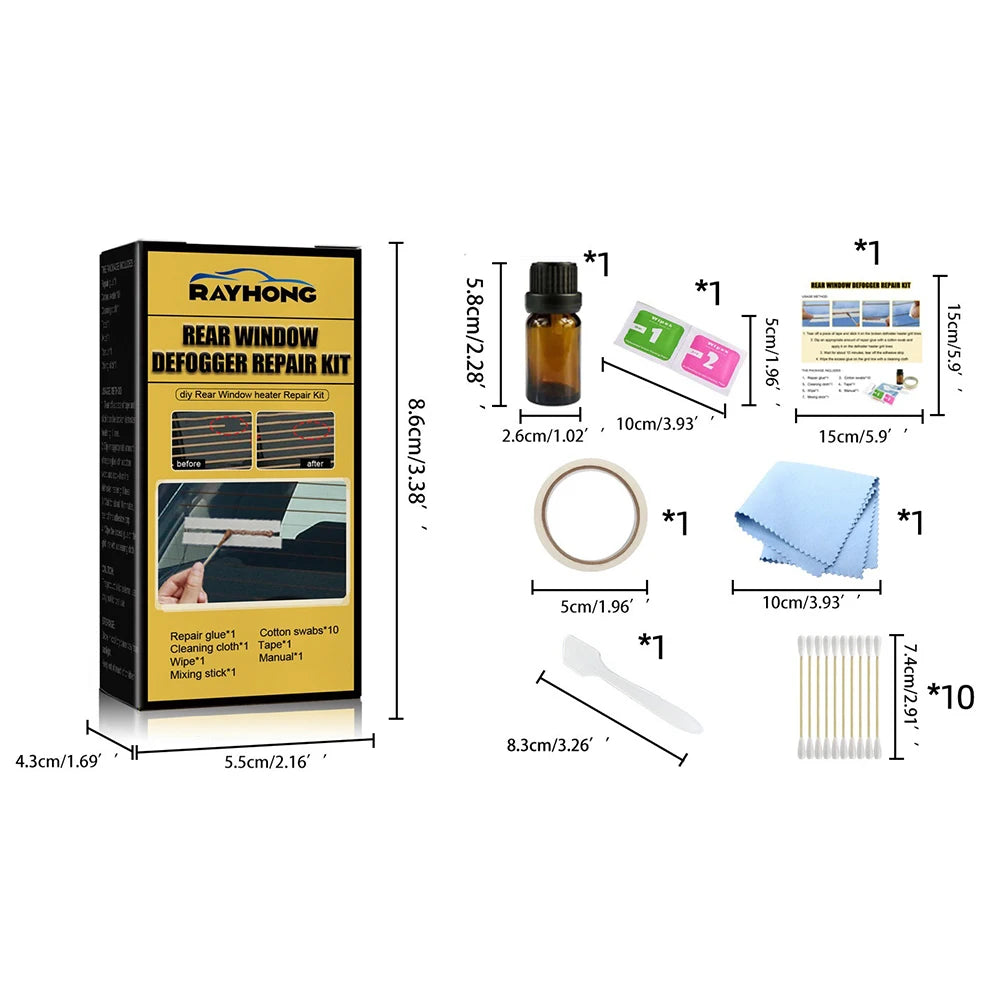 Car Rear Window Defogger Repair Kit DIY Quick Repair Scratched Broken Defroster Fix Heater Glass Lines Defroster Accessories Qme