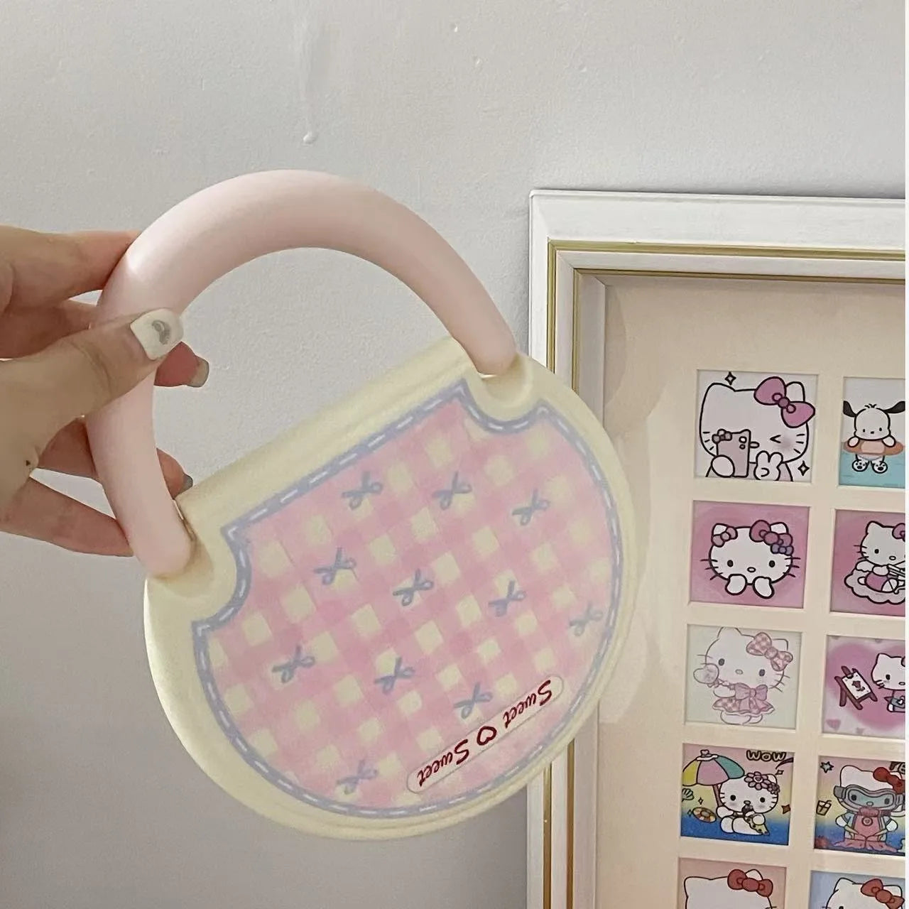 Hello Kitty Bow-shaped Makeup Mirror Desktop Hangable Qme 1