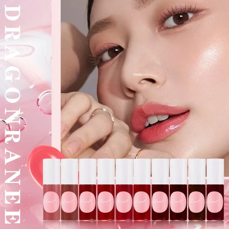 Water Tint Liquid Lip Stain Cherry Juice Lip Gloss Tint Non-stick Lasting Moisturizing Lip Dye Lips Cheek Rouge Water Makeup Qme