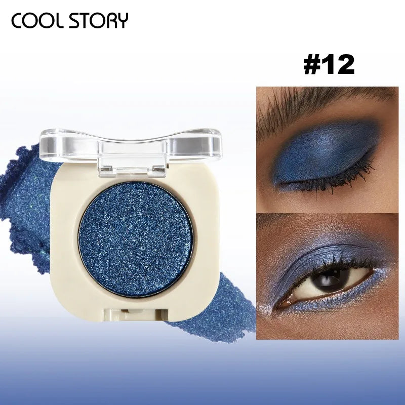 Eyeshadow Palette - Matte & Shimmer Nude Colors, Multi-Use Makeup Palette for Eyes & Face, Smooth Formula, Long Lasting Pigment Qme 12 Deep Sea Blue
