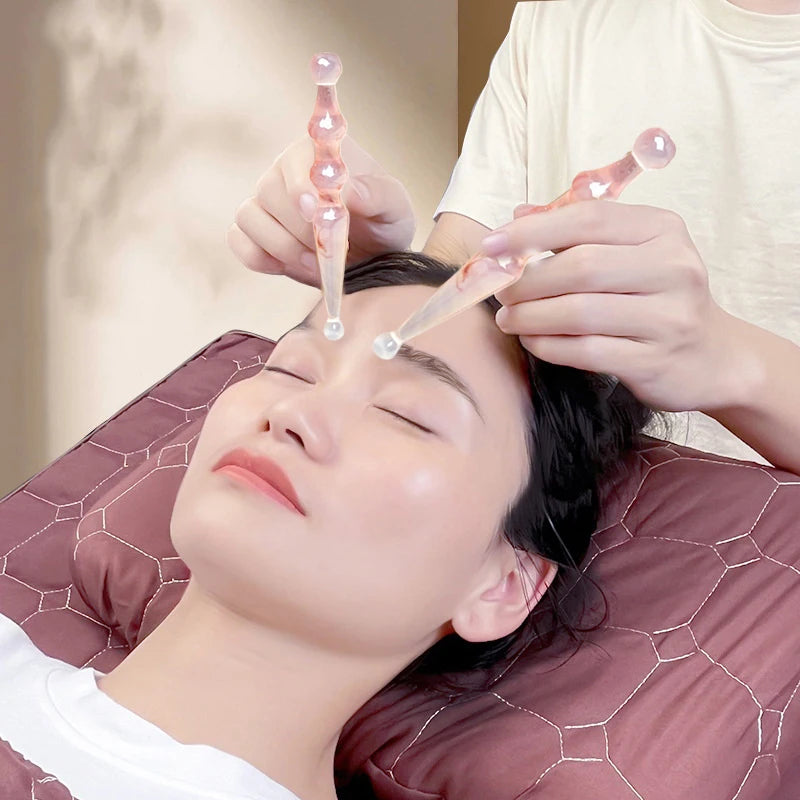 Resin Double-headed Point Pen Facial Acupressure Stick Manual Massage Qme
