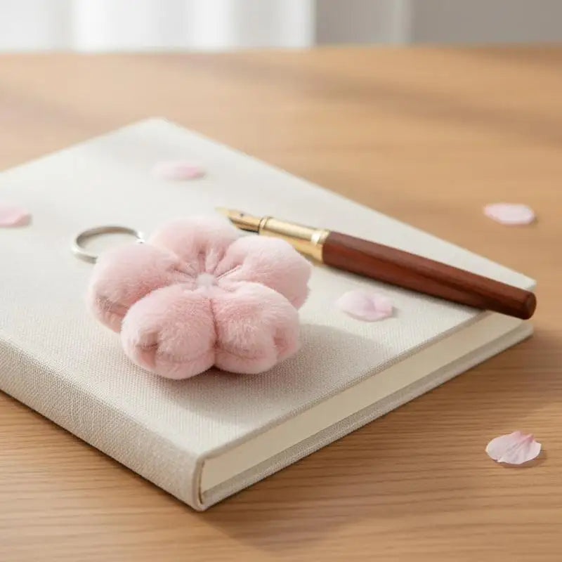 2026 New Cherry Blossom Series Plush Doll Pendant Kawaii Pink Flower Car Keychain Gift For Cute Girlfriend Bag Decoration Qme