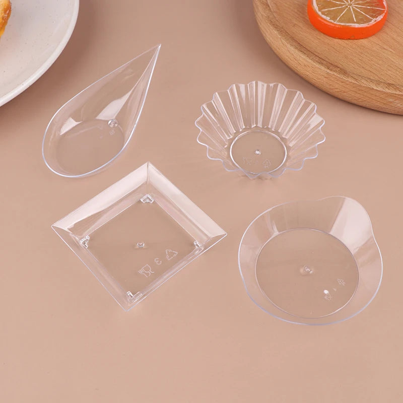 Transparent Plastic Dessert Container Pastry Tool Mini Appetizer Qme